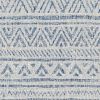 4 ft. x 6 ft. Blue Grey Chevron Coastal Boho Style Indoor Outdoor Area Rug