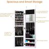 2-in-1 Wall or Door Mounted Jewelry Organizer Full Length Mirror in White