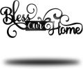Bless This Home Wall Decor God Bless This Home Decor Sign Black Metal Wall Decorations 12.8 x 5.9 Inches for Farmhouse Entryway Living Room Kitchen Di