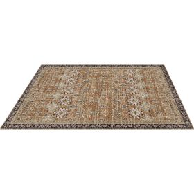 Area Rug, 7.5 x 9.5 ft Large Washable Rug, Non-Slip and Tear-Resistant Soft Carpet, Pet & Child Friendly Vintage Area Rugs, Indoor Mat for Bedroom
