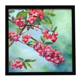 Pennsylvania Mountain Laurels in Watercolor Framed Metal Print Bathroom, Kitchen, Office, Home Decor Wall Art Ready to Hang, Square, 8X8