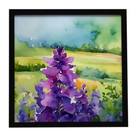 New Jersey Violet in Watercolor Framed Metal Print Bathroom, Kitchen, Office, Home Decor Wall Art Ready to Hang, Square, 8X8