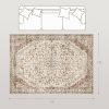 Area Rug 5x7, Machine Washable Rug, Non-Slip Classical Floral Print Floor Carpet for Living Room, Bedroom, Mixed-Brown