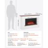 65.5 inch Freestanding Fireplaces, 1500W 5120BTU Fake Electric Fireplace Stove Heater with Mantel, Overheating Protection, Adjustable Flames,Timer