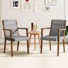 Upholstered Wooden Accent Chairs Set of 2 with High Back and Soft Cushion