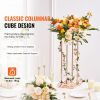 4PCS Gold Metal Column Wedding Flower Stand, 31.5inch High With Metal Laminate, Vase Geometric Centerpiece Stands
