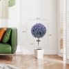 2 Pack 1.3ft Artificial Ball Eucalyptus Topiary with Ground Stake, UV Resistant Faux Greenery for Indoor Outdoor
