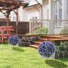 2 Pack 1.3ft Artificial Ball Eucalyptus Topiary with Ground Stake, UV Resistant Faux Greenery for Indoor Outdoor