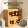 Cat Beds for Indoor Cats   Wooden Cat Scratcher House & Cardboard Condos   Covered  Kitten Bed Cave Furniture  Cute Playhouse Box