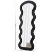 Flannel Full Length Wave Floor Mirror for Bedroom living room Hanging or Against The Wall black