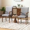 Upholstered Accent Chairs Set of 2 with High Back and Solid Wooden Frame