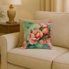 Delaware Peach Blossom in Watercolor Throw Pillow Machine Washable, Indoor Outdoor Decorative Pillow for Couch, Bed or Patio, 18Hx18W