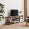 Modern Industrial Metal Wood Entertainment Center TV Stand for TV up to 60-inch