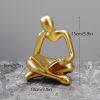 NORTHEUINS Reading Man Resin Figurine for Study Room Desktop Abstract Thinker Figure Ornament Home Living Room Office Decoration
