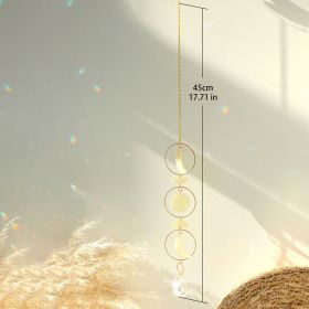 1pc Acrylic Sun-moon Metal Chain Home Living Room Decoration Car Hanging (Color: YELLOW)