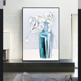 Hand Painted Oil Painting Minimalism Abstract Floral Oil On Canvas Large Original Floral Scenery Acrylic Modern Painting Wall Art Living Room Decor (style: 01, size: 150X220cm)