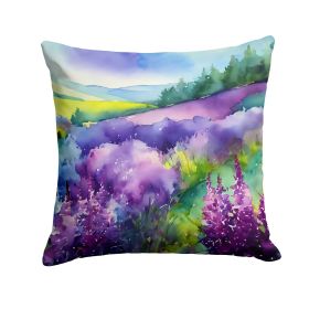 New Hampshire Purple Lilac in Watercolor Throw Pillow Machine Washable, Indoor Outdoor Decorative Pillow for Couch, Bed or Patio, 14Hx14W (Default: Default)