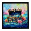 Treasure Chest Framed Metal Print Bathroom, Kitchen, Office, Home Decor Wall Art Ready to Hang, Square, 8X8