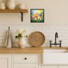 Freesias in Watercolor Framed Metal Print Bathroom, Kitchen, Office, Home Decor Wall Art Ready to Hang, Square, 8X8